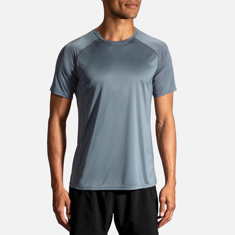 Brooks Stealth Mens Short Sleeve Running Shirt - Blue - Indonesia (MNYV-86932)